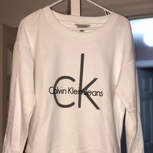 Barely worn white Calvin Klein hoodie